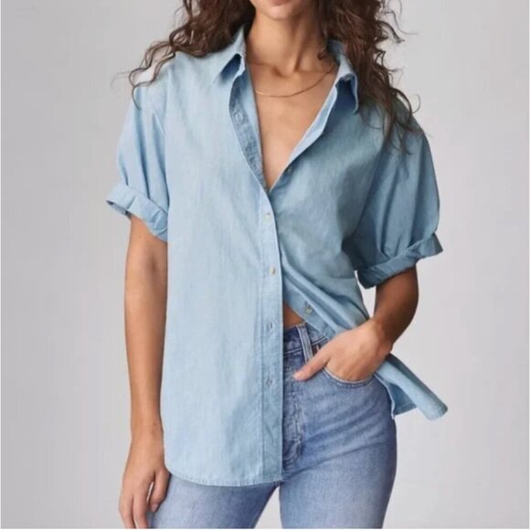 The Jane Shirt, Denim Forum, short-sleeve button-up shirt - Picture 2 of 3